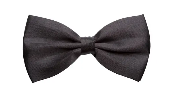Black Satin Bow Tie Formal Dress Code Necktie Accessory Isolated Stock Image