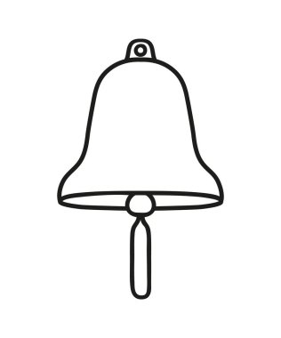 Donanma gemisi çanı, basit bir deniz silueti simgesi. Vektör illüstrasyonu beyaz arkaplanda izole edildi