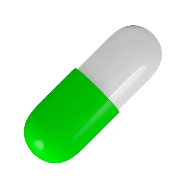 White Green Pill Close Macro Shot Medication Healthcare Insurance Pharmacy — Stock Photo, Image