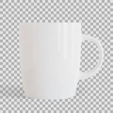 Beyaz çay, kahve fincanı ya da arka planda izole edilmiş bir kupa. Gerçekçi vektör illüstrasyonu