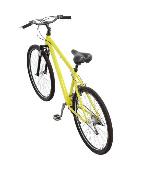 노란색 자전거 사이드 안장과 일러스트 — 스톡 사진