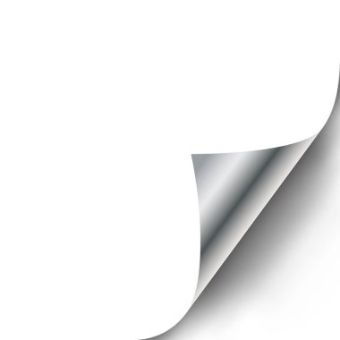 Kıvırcık sayfa köşesi. Gerçekçi resimde saydam gölge ile. Tasarımınıza uygulamak hazır. Grafik öğesi için belgeler, şablonlar, posterler, el ilanları.