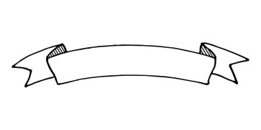 Beyaz arkaplanda el yapımı klasik pankart var. Vektör illüstrasyonu