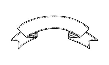 Beyaz arkaplanda el yapımı klasik pankart var. Vektör illüstrasyonu