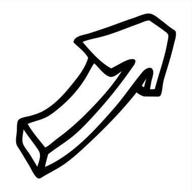 Doodle up arrow symbol hand drawn with thin line. Graphic design element isolated on white background. Vector illustration