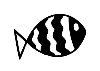 İnce çizgili şirin balık eli, beyaz arka planda izole edilmiş. Vektör illüstrasyonu