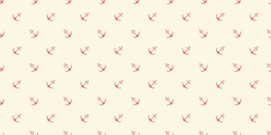 Gemi çapaları ile donanımlı, pürüzsüz desen. Vektör illüstrasyonu