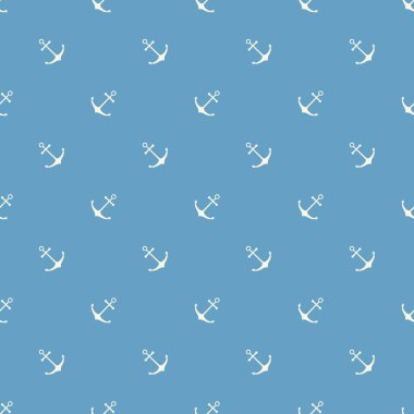 Gemi çapaları ile donanımlı, pürüzsüz desen. Vektör illüstrasyonu