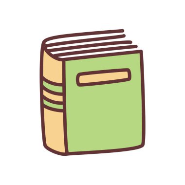 Karalama kitabı simgesi, modern minimalist tarzda çizilmiş. Bilgi ve eğitim sembolü beyaz arka planda izole edilmiş. Vektör illüstrasyonu