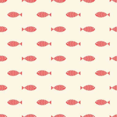 Yüzen karikatür balıklarıyla yatay desenli. Vektör illüstrasyonu