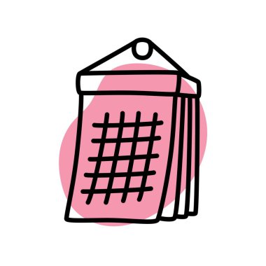 Doodle takvim çizelgesi simgesi veya logosu, ince çizgili el çizimi. Beyaz arka planda izole edilmiş. Vektör illüstrasyonu