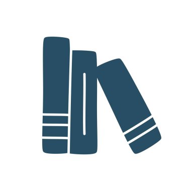 Doodle kitaplarının raf simgesi modern minimalist bir şekilde çizilmiş. Bilgi ve eğitim sembolü beyaz arka planda izole edilmiş. Vektör illüstrasyonu