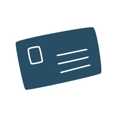 Zarf simgesi ya da logosu, ince siyah çizgili el yazısı. Beyaz arka planda izole edilmiş. Vektör illüstrasyonu