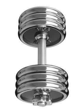 Demir Krom Ayarlanabilir Şapşal, halter spor aletleri, yan görüş, beyaz arka planda izole edilmiş. 3B illüstrasyon