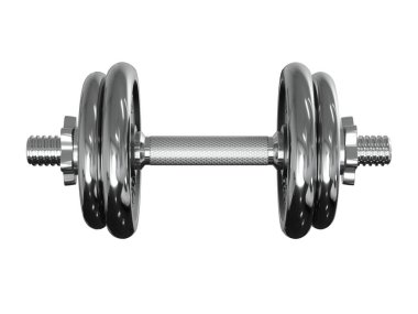 Demir Krom Ayarlanabilir Şapşal, halter spor aletleri, yan görüş, beyaz arka planda izole edilmiş. 3B illüstrasyon