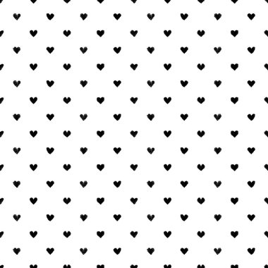Seamless pattern with hearts. Hand painted pastel crayon. Grunge background. Design element for wallpapers, wedding invitations, birthday card, scrapbooking, fabric print etc. Vector illustration.