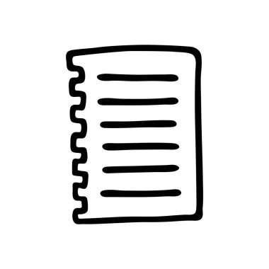Doodle Kağıt Parçası simgesi, yırtılmış kağıt. Çizgi sanatı grafik tasarım elemanı. Vektör illüstrasyonu beyaz arkaplanda izole edildi