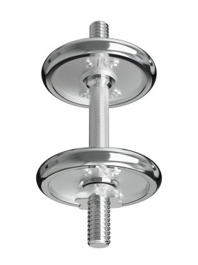 Demir Krom Ayarlanabilir Şapşal, halter spor aletleri, yan görüş, beyaz arka planda izole edilmiş. 3B illüstrasyon