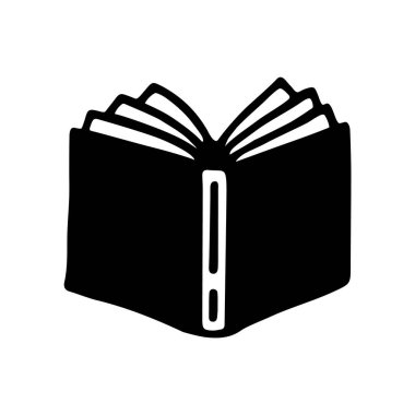 Çizim kitabı simgesi düz bir şekilde çizilmiş. Bilgi ve eğitim sembolü grunge freehand stiliyle çizilmiş. Vektör illüstrasyonu beyaz arkaplanda izole edildi