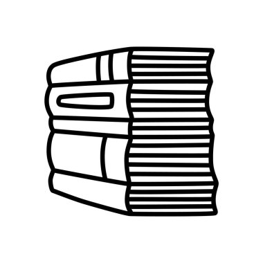 Minimalist tarzda ince çizgili karalama kitabı ikonu. Vektör illüstrasyonu beyaz arkaplanda izole edildi