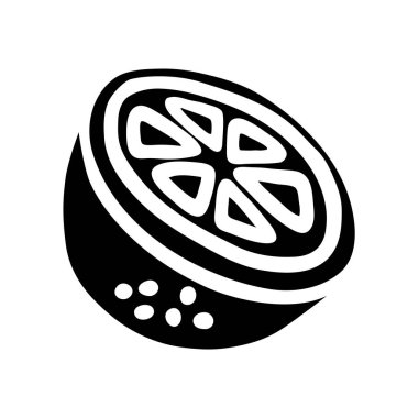 Citrus portakalı veya limon karalama resmi, el yazısıyla siyah çizgi çizilmiş. Vektör illüstrasyonu beyaz arkaplanda izole edildi