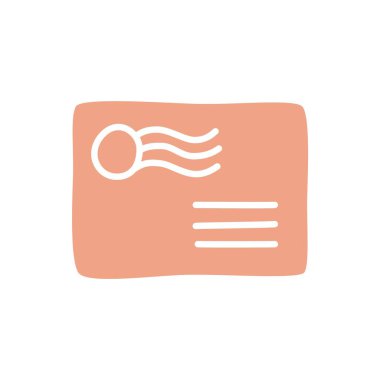 Beyaz arkaplanda izole edilmiş modern minimalist tarzda çizilmiş bir zarf simgesi. Vektör illüstrasyonu