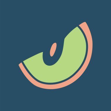 Apple Dilimleme ikonu el yazısı modern minimalist tarzda çizilmiş ve koyu arkaplana boyanmış. Vektör illüstrasyonu