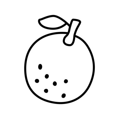 Citrus portakalı ya da limon karalama resmi el yazısı ile siyah çizgi ile çizilmiş