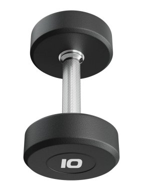 Boş yuvarlak lastik şapşal, 10 numara, halter spor aletleri üst görünümü, beyaz arka planda izole. 3B illüstrasyon