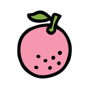 Citrus portakalı ya da greyfurt karalama resmi. El yazısı ve renkli siyah çizgiler çizilmiş. Vektör illüstrasyonu beyaz arkaplanda izole edildi