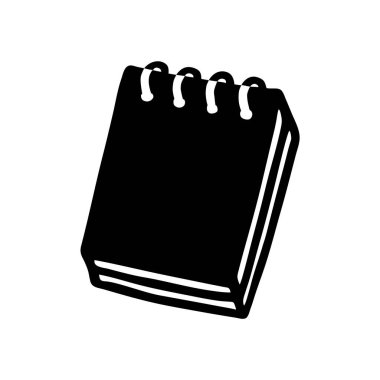 Düz çizilmiş Doodle Notepad el yazısı. Vektör illüstrasyonu beyaz arkaplanda izole edildi