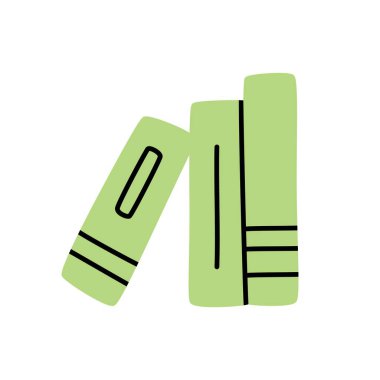 Doodle kitaplarının raf simgesi beyaz arka planda izole edilmiş modern minimalist tarzda çizilmiş. Vektör illüstrasyonu