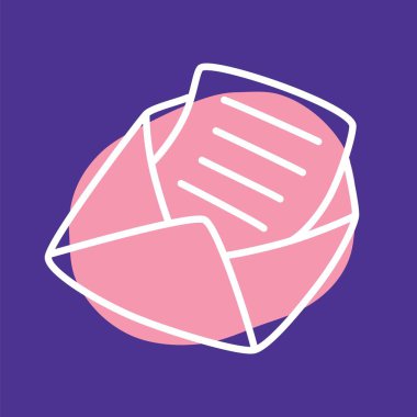 Zarf simgesi ya da logosu, ince çizgili ve renkli bir leke. Vektör illüstrasyonu