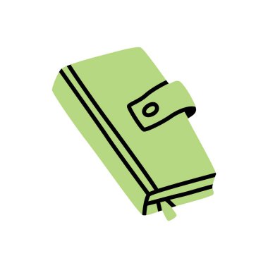 Karalama kitabı ya da dizüstü bilgisayar simgesi beyaz arkaplanda izole edilmiş modern minimalist tarzda çizilmiş. Vektör illüstrasyonu