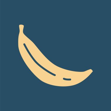 Muz karalama ikonu, modern minimalist tarzda çizilmiş ve koyu arkaplana boyanmış. Vektör illüstrasyonu