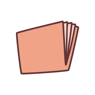 Çizim kitabı ya da defter simgesi. Minimalist tarzda ve renkli ince çizgiler çizilmiş. Vektör illüstrasyonu beyaz arkaplanda izole edildi