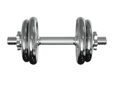 Demir Krom Ayarlanabilir Şapşal, halter spor aletleri, yan görüş, beyaz arka planda izole edilmiş. 3B illüstrasyon