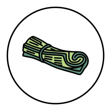 Minimalist tarzda ve renkli ince çizgili Doodle gazetesi ikonu. Vektör illüstrasyonu beyaz arkaplanda izole edildi