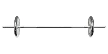 Demir Halter, halter spor aletleri, ön görüş, beyaz arka planda izole edilmiş. 3B illüstrasyon