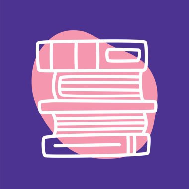 İnce çizgili ve renkli baloncuklu karalama kitabı ikonu. Vektör illüstrasyonu