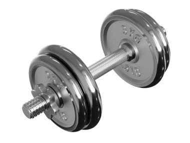 Demir Krom Ayarlanabilir Şapşal, halter spor aletleri, yan görüş, beyaz arka planda izole edilmiş. 3B illüstrasyon