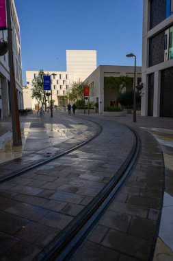 Msheireb, Qatar - February 23, 2024: The architecture of the building in Msheireb, the heart of the city. clipart