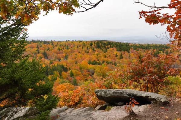 Autumn View over the valley from Mount Greylock in Massachusetts