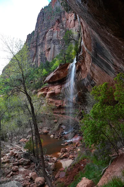 stock image Waterfall at the Lower Emerald Pool in Zion National Park in Utah