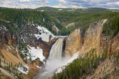 Lower Falls of the Yellowstone River in the Grand Canyon of Yellowstone in Yellowstone National Park in Wyoming clipart