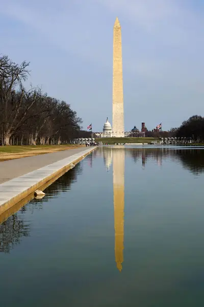 Washington Monument Lincoln Memorial Reflecting Pool National Mall Washington Royalty Free Stock Photos