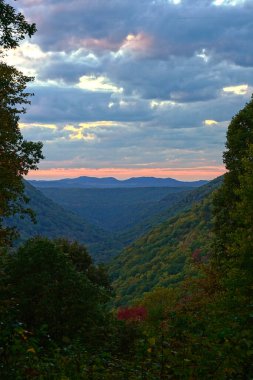 Sunset in Babcock State Park in West Virginia in Autumn clipart