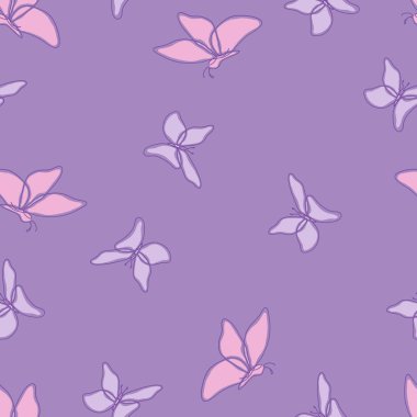 Mor arka plan vektörsüz desenli kelebek
