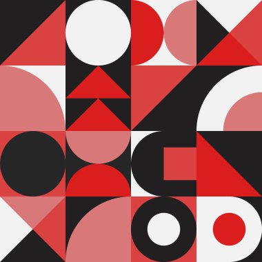 Bright and bold neo geo pattern featuring geometric shapes in a vibrant color palette, perfect for adding a pop of color to any design