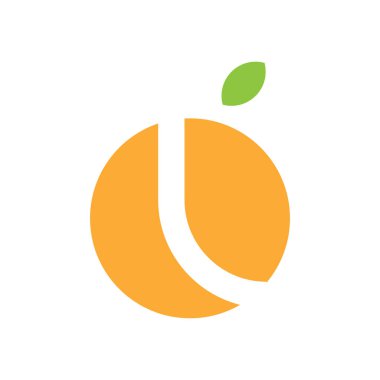 Vektör içindeki organik taze meyvelerin logo tasarımı